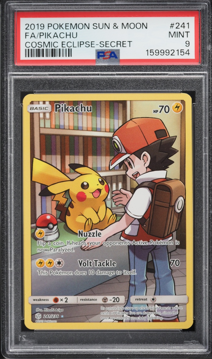 2019 Pokemon Sun & Moon Cosmic Eclipse SEC Pikachu #241 PSA 9 MINT