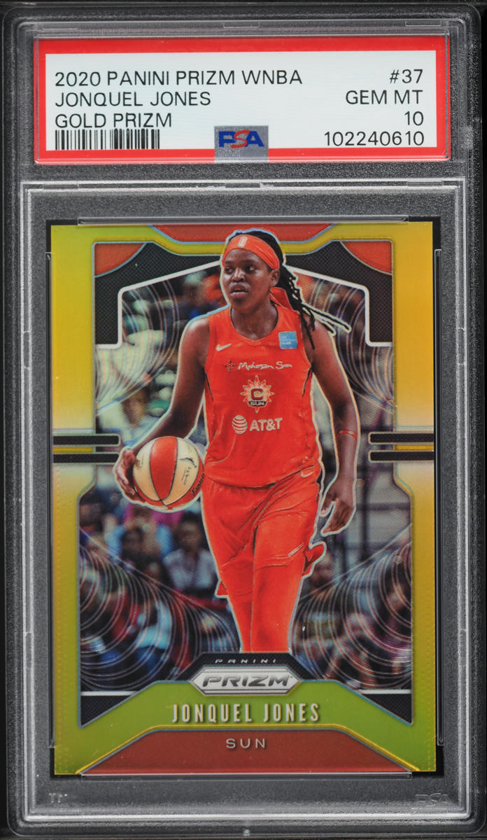 2020 Panini Prizm WNBA Gold Jonquel Jones /10 #37 PSA 10 GEM MINT - Photo 1