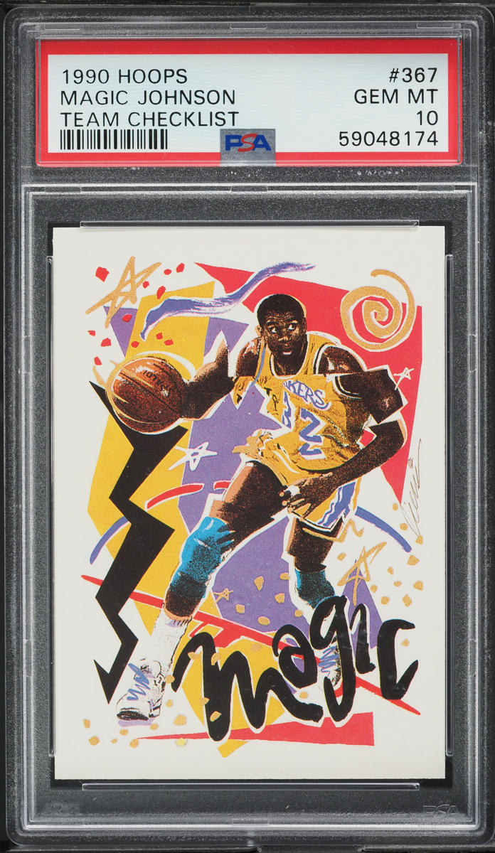 1990 Hoops Team Checklist Magic Johnson #367 PSA 10 GEM MINT