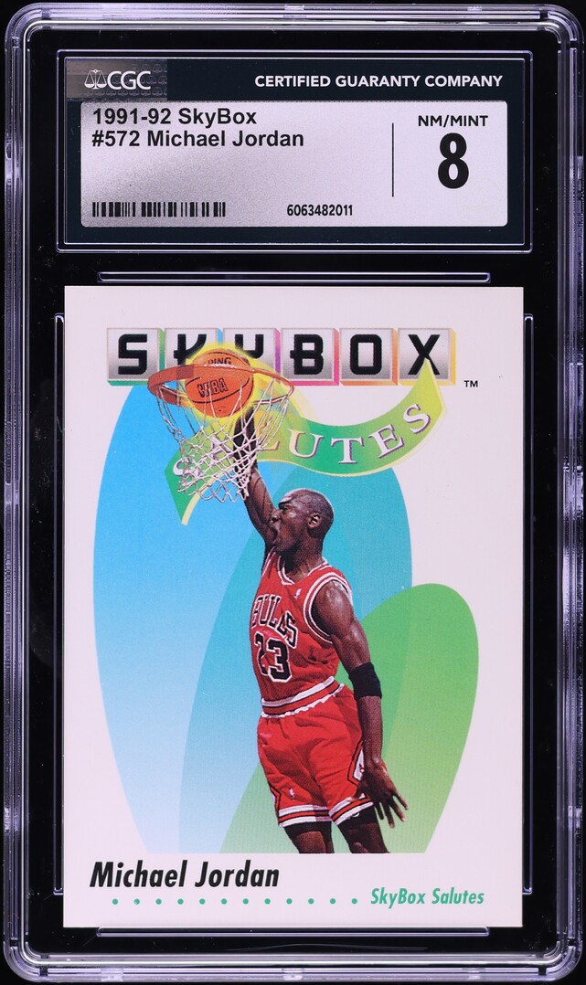 1991 Skybox Basketball Michael Jordan #572 CGC 8 NM-MT