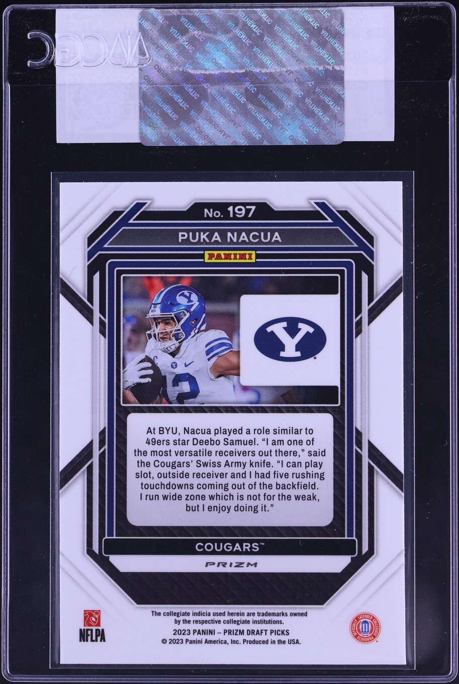 2023 Panini Prizm Draft Gold Ice Puka Nacua ROOKIE #197 CGC AUTH