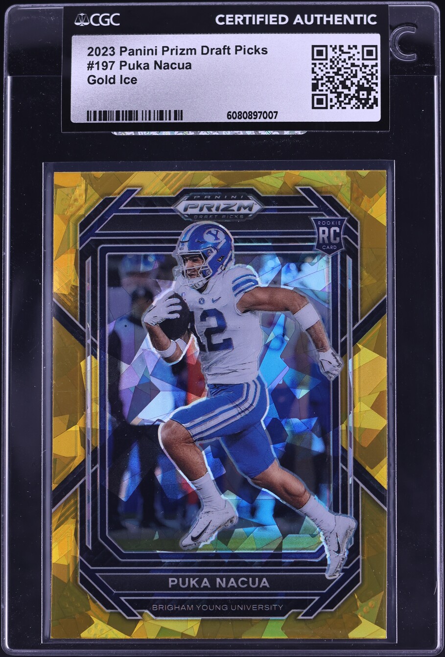 2023 Panini Prizm Draft Gold Ice Puka Nacua ROOKIE #197 CGC AUTH
