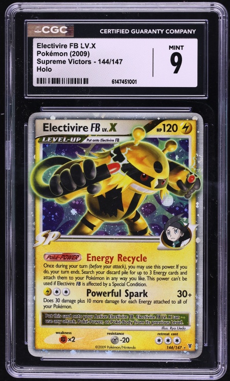 2009 Pokemon Platinum Supreme Victors Holo Electivire FB Lv.X #144 CGC 9 MINT