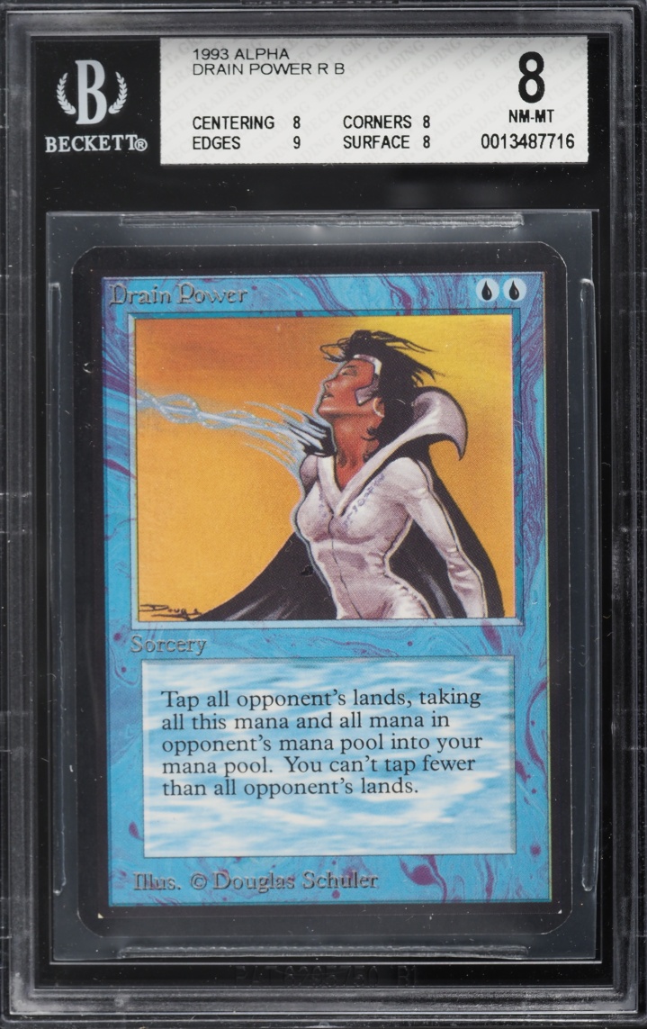 1993 Magic The Gathering MTG Alpha Drain Power BGS 8 NM-MT