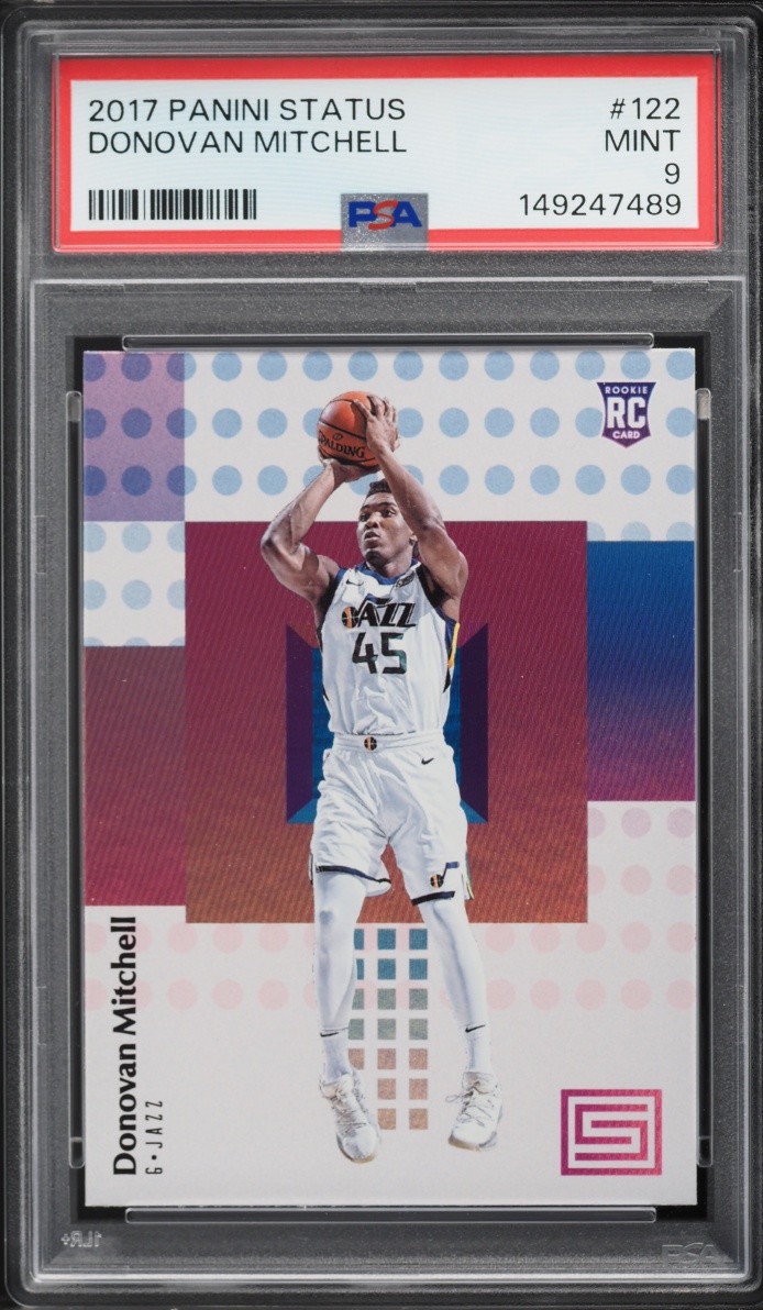 2017 Panini Status Donovan Mitchell ROOKIE #122 PSA 9 MINT