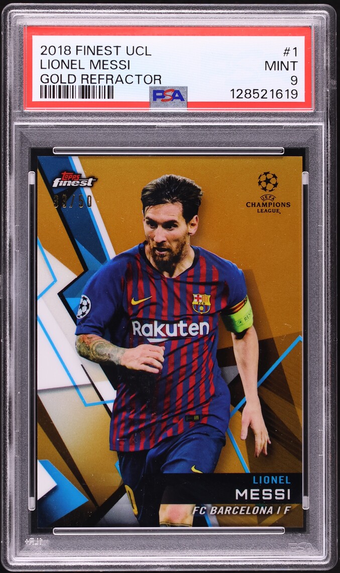 2018 Finest UEFA Champions League Gold Refractor Lionel Messi /50