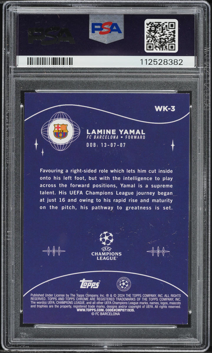 2023 Topps Chrome UCC Wonderkids Lamine Yamal ROOKIE #WK-3 PSA 5 EX