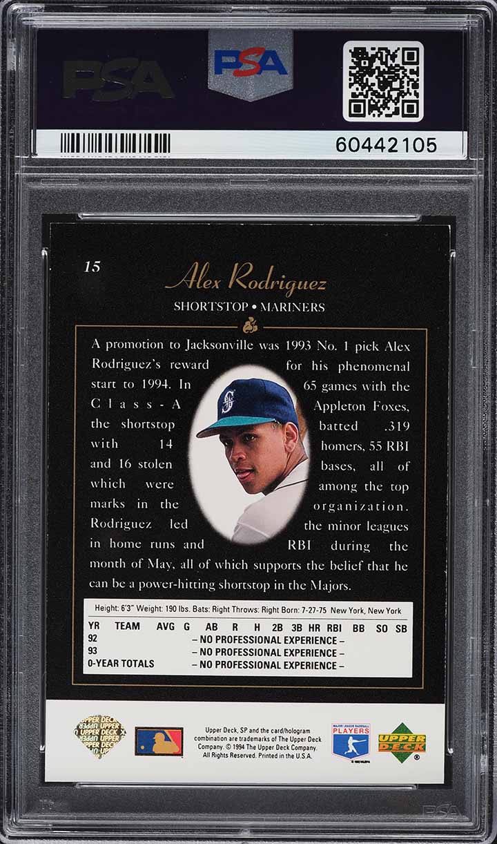 1994 SP Foil Alex Rodriguez ROOKIE #15 PSA 8.5 NM-MT+