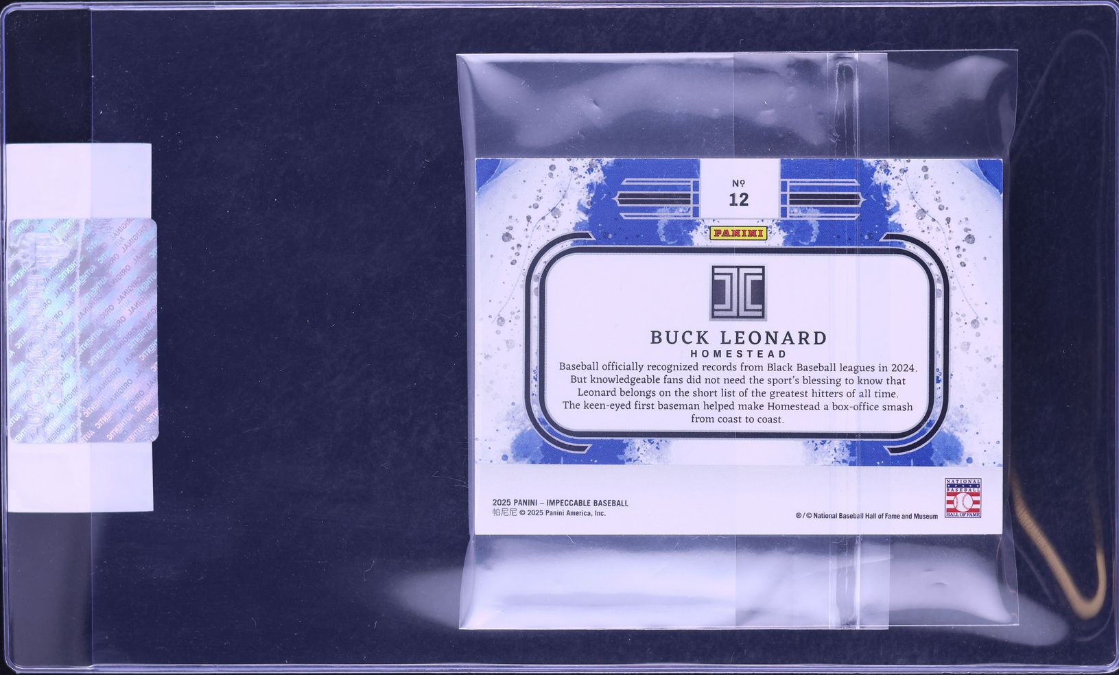 2025 Panini Impeccable Silver Cooperstown Logo Buck Leonard 25/25 #12 CGC AUTH