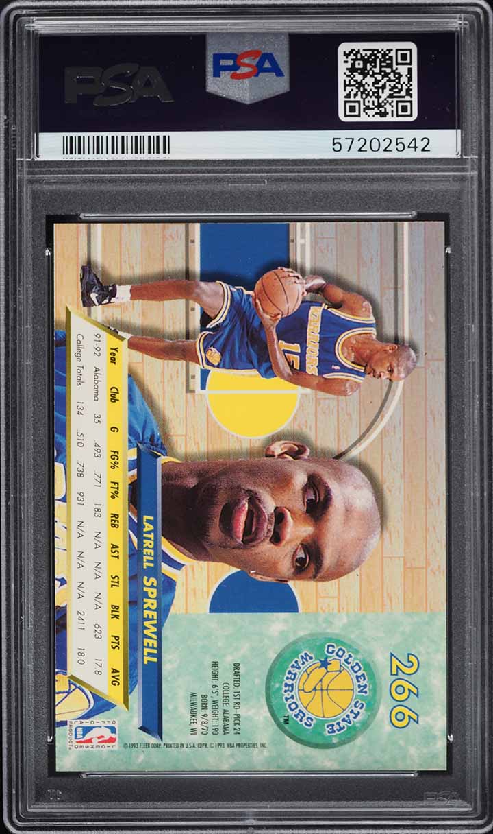 1992 Ultra Basketball Latrell Sprewell ROOKIE #266 PSA 9 MINT