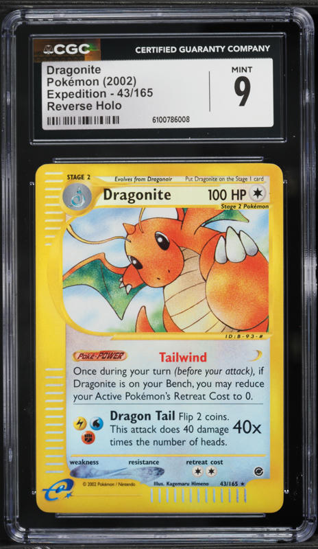 2002 Pokemon Expedition Holo Dragonite #9 CGC 8 NM-MT on Fanatics