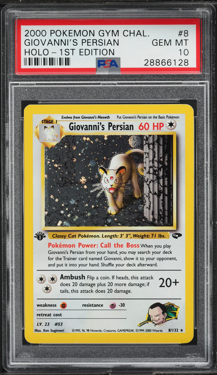 2000 Pokemon Gym Challenge 1st Edition Holo Giovanni's Persian #8 PSA 10 GEM