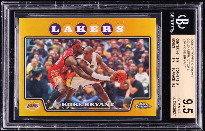 2008 Topps Chrome Gold Refractor Kobe Bryant w/ LeBron James /50