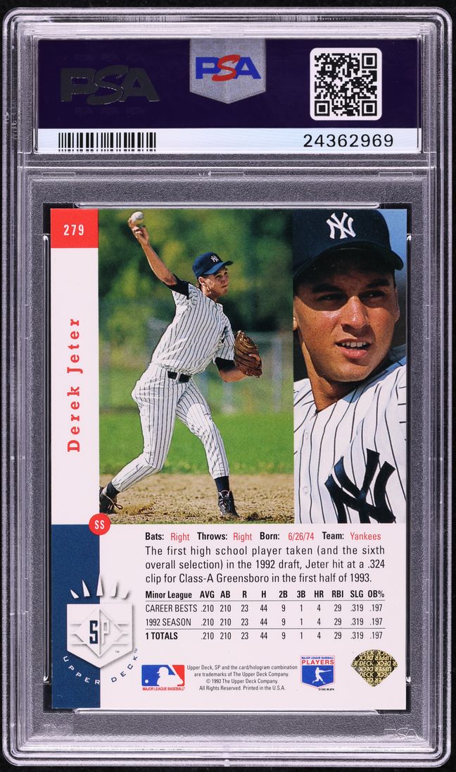 1993 SP Foil Derek Jeter ROOKIE #279 PSA 10 GEM MINT