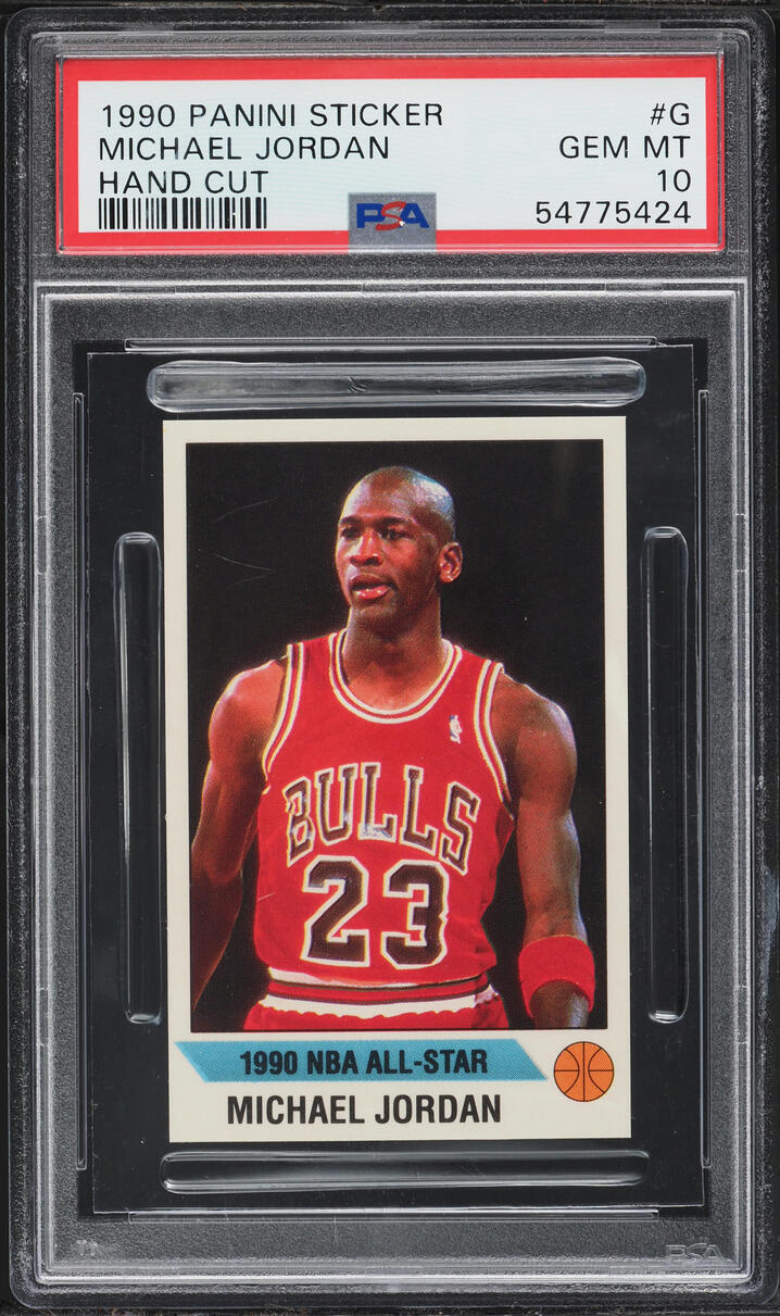1990 Panini Sticker Michael Jordan #G PSA 10 GEM MINT