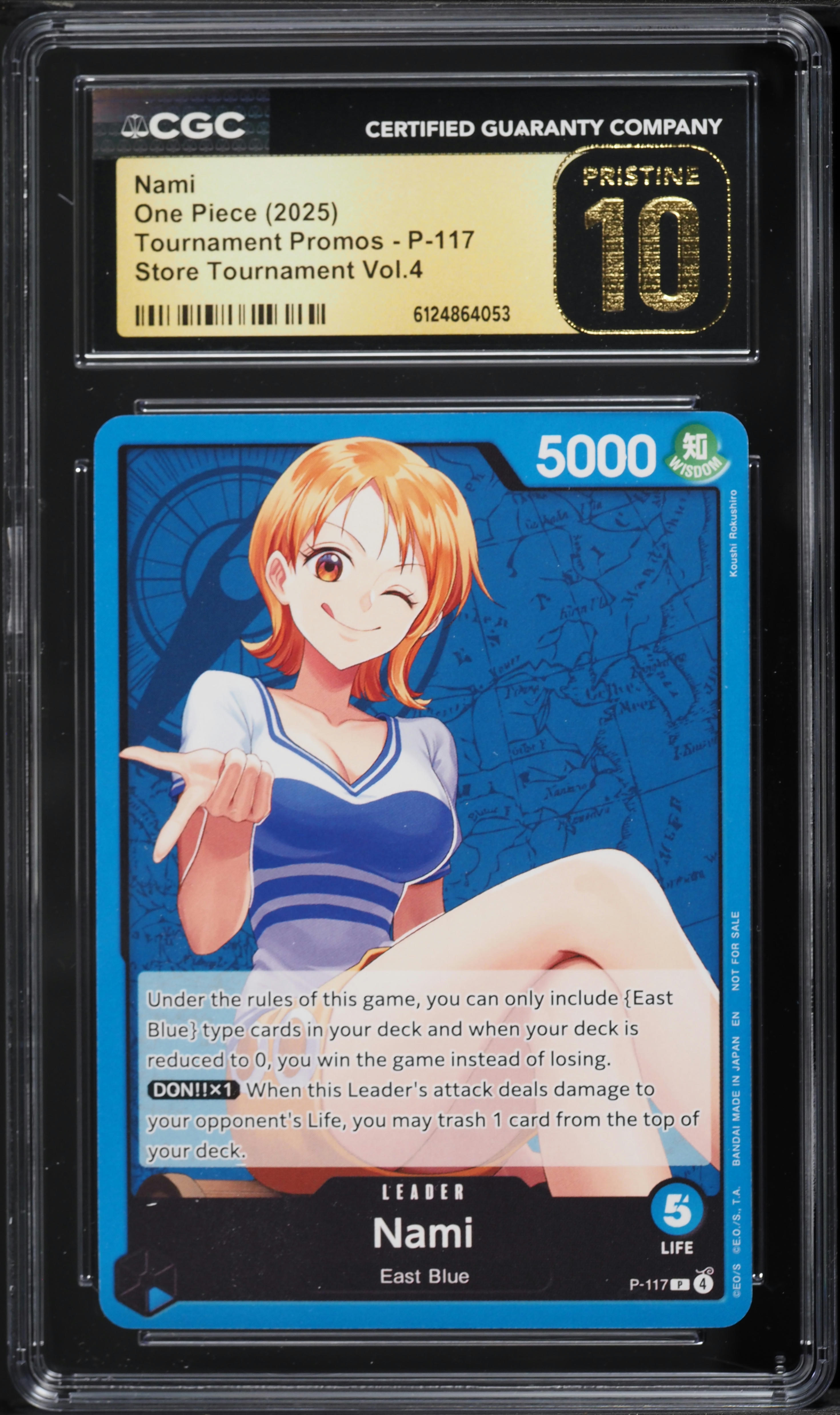 2025 One Piece Tournament Promo Store Volume 4 Leader Nami #P-117 CGC 10 PRISTINE