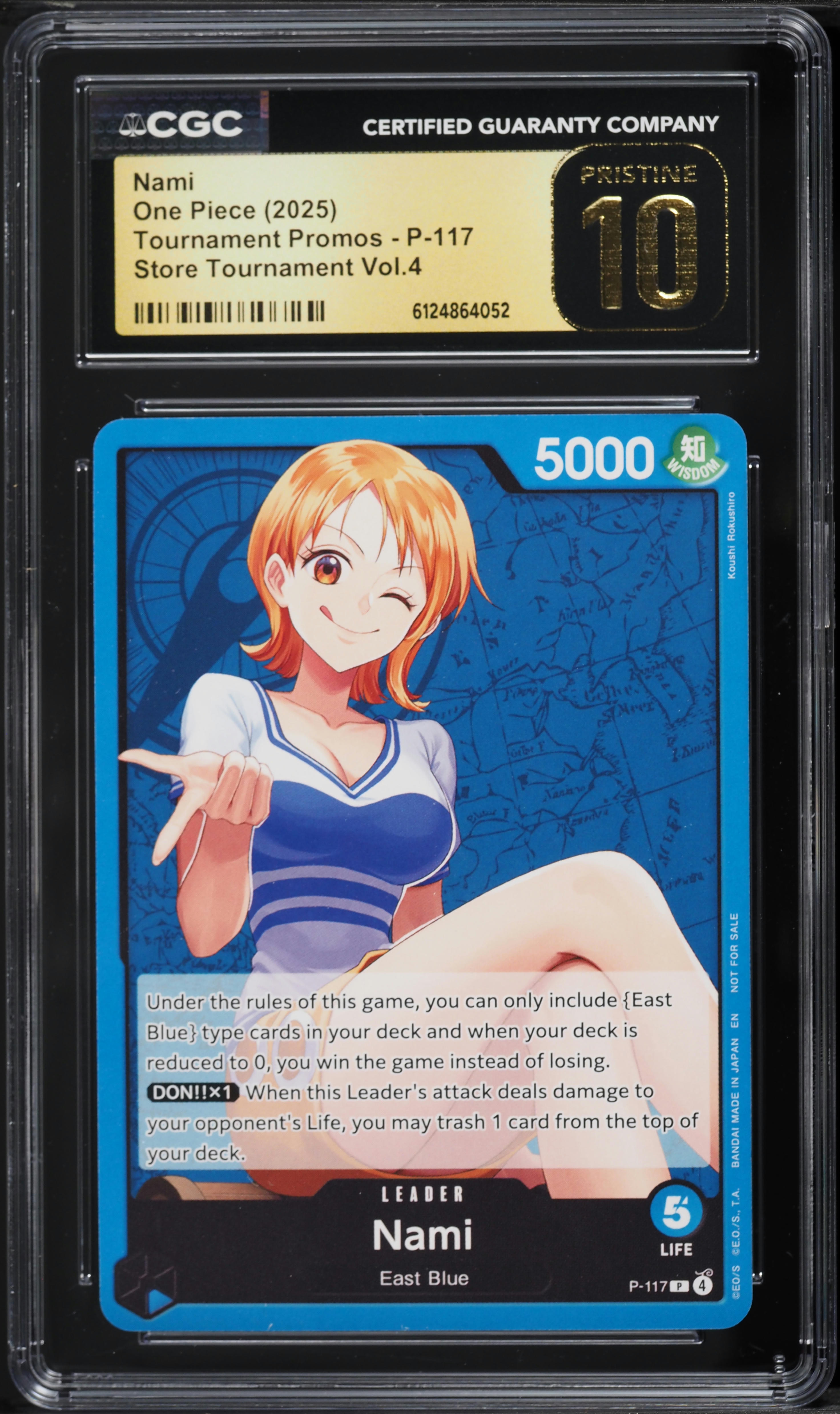 2025 One Piece Tournament Promo Store Volume 4 Leader Nami #P-117 CGC 10 PRISTINE