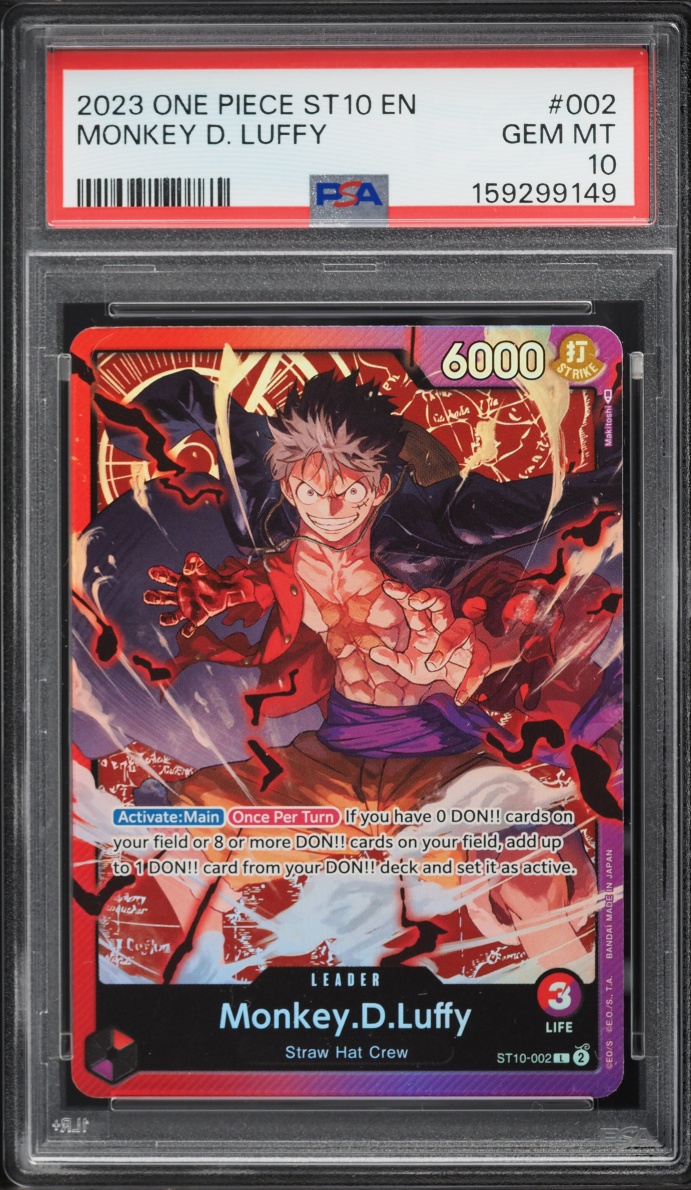 2023 One Piece The Three Captains Leader Monkey D. Luffy #ST10-002 PSA 10 GEM MINT
