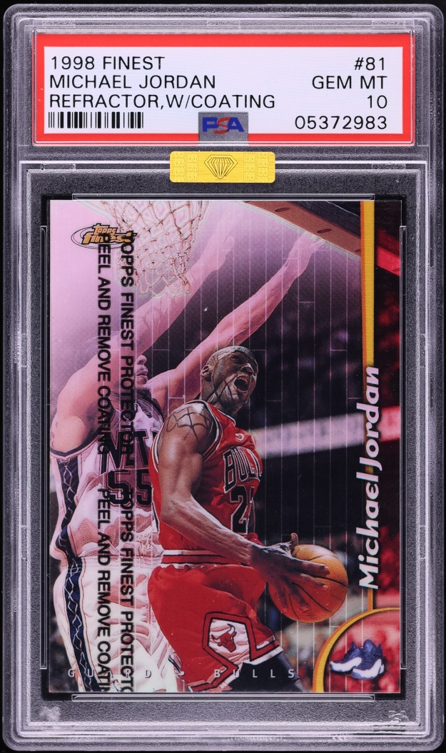 1998 Finest Refractor w/ Coating Michael Jordan #81 MBA PSA 10 GEM MINT