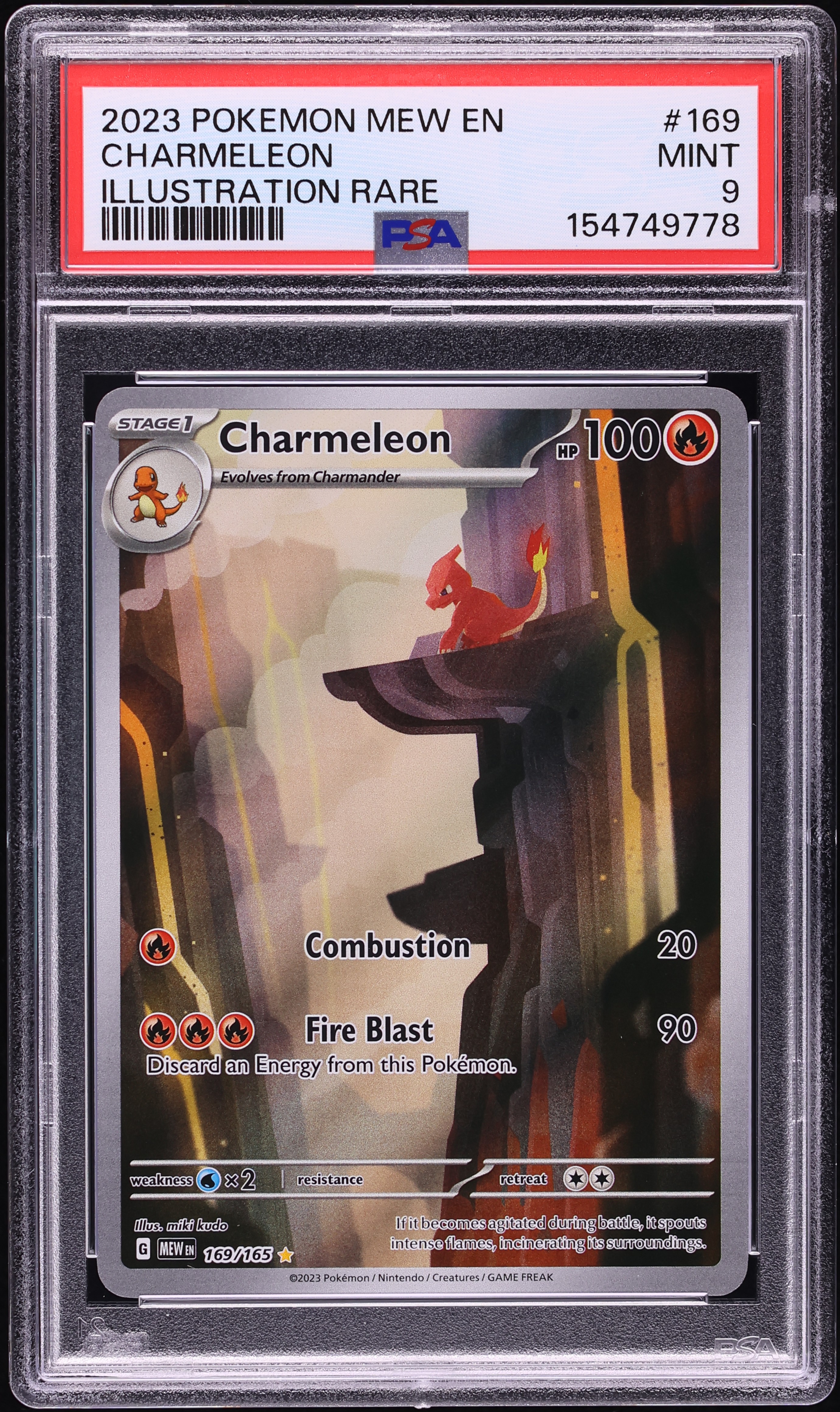 2023 Pokemon Scarlet & Violet 151 IR Charmeleon #169 PSA 9 MINT