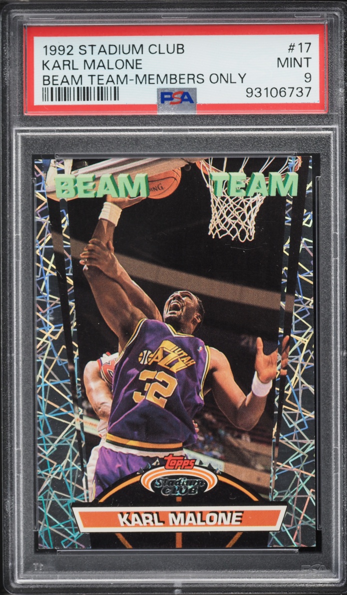 1992 Stadium Club Beam Team Members Only Karl Malone #17 PSA 9 MINT