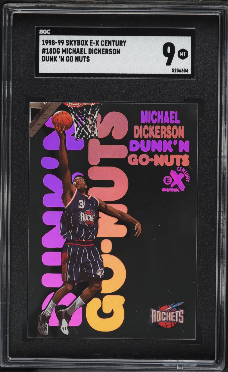 1998 Skybox E-X Century Dunk 'n Go Nuts Michael Dickerson ROOKIE #18DG SGC 9 MINT