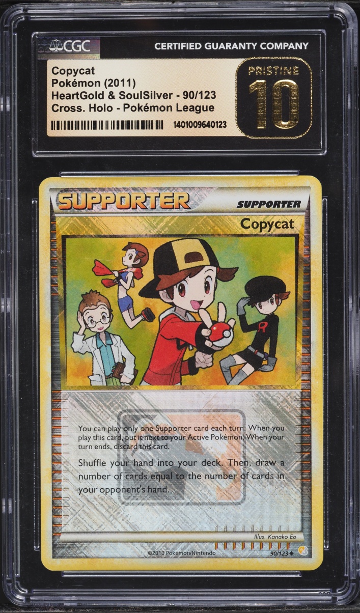 2011 Pokemon HeartGold & SoulSilver League Crosshatch Holo Copycat #90 CGC 10 PRISTINE
