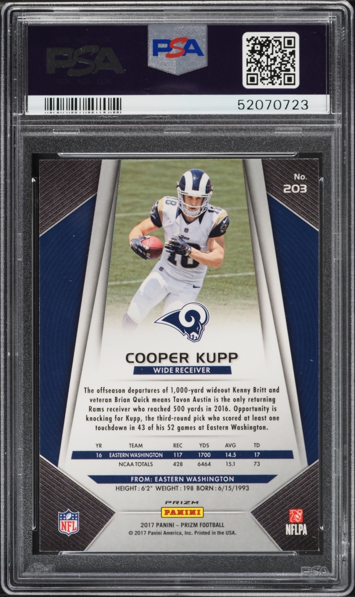 2017 Panini Prizm Silver Cooper Kupp ROOKIE #203 PSA 10 GEM MINT