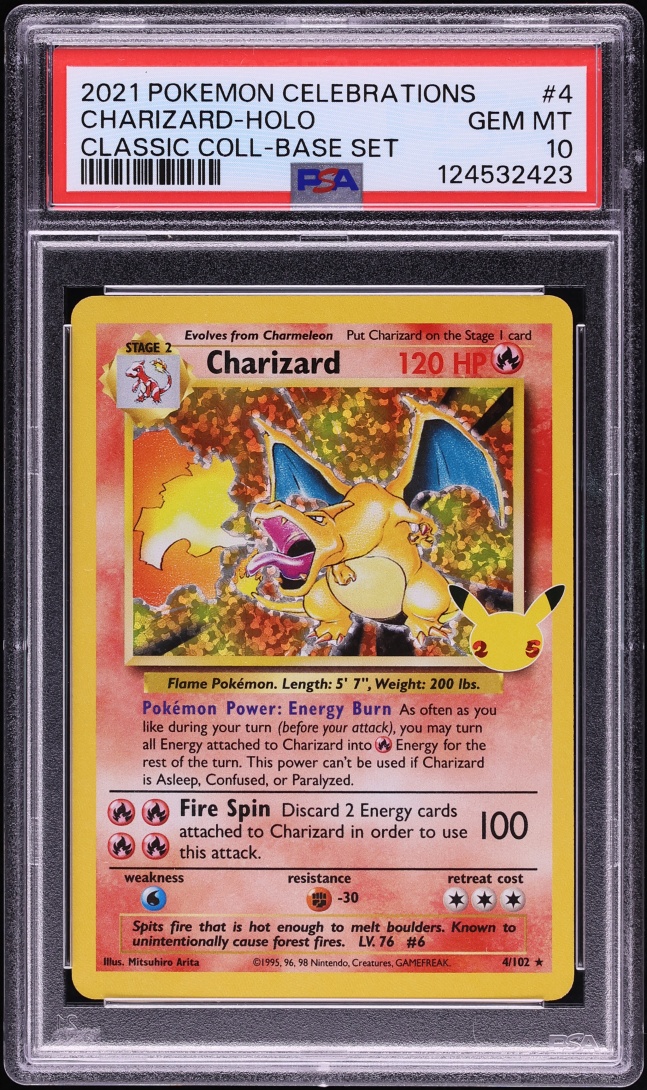 2021 Pokemon Sword & Shield Celebrations Classic Collection Holo Charizard #4 PSA 10 GEM MINT