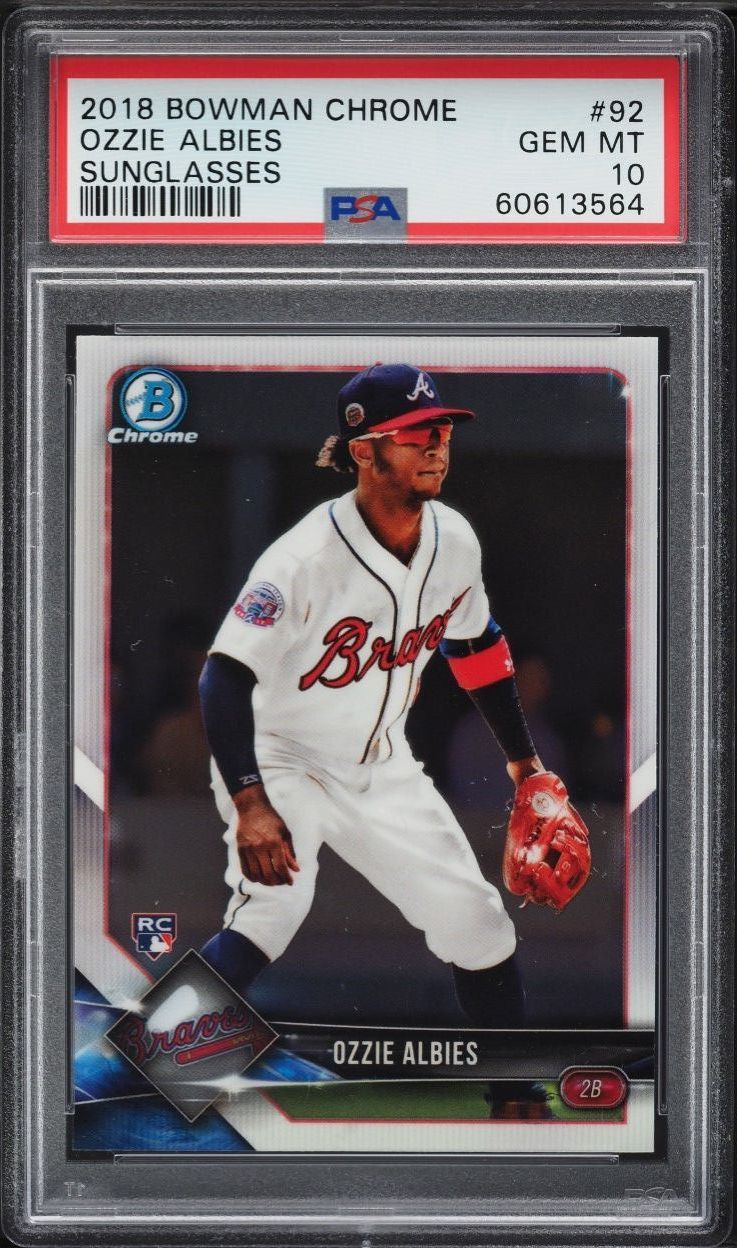 2018 Bowman Chrome Sunglasses Ozzie Albies ROOKIE #92 PSA 10 GEM MINT