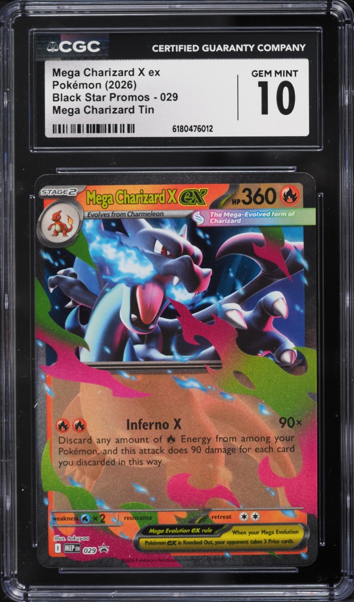 2026 Pokemon Mega Evolution Promo Tin Mega Charizard X Ex #29 CGC 10 Gem Mint