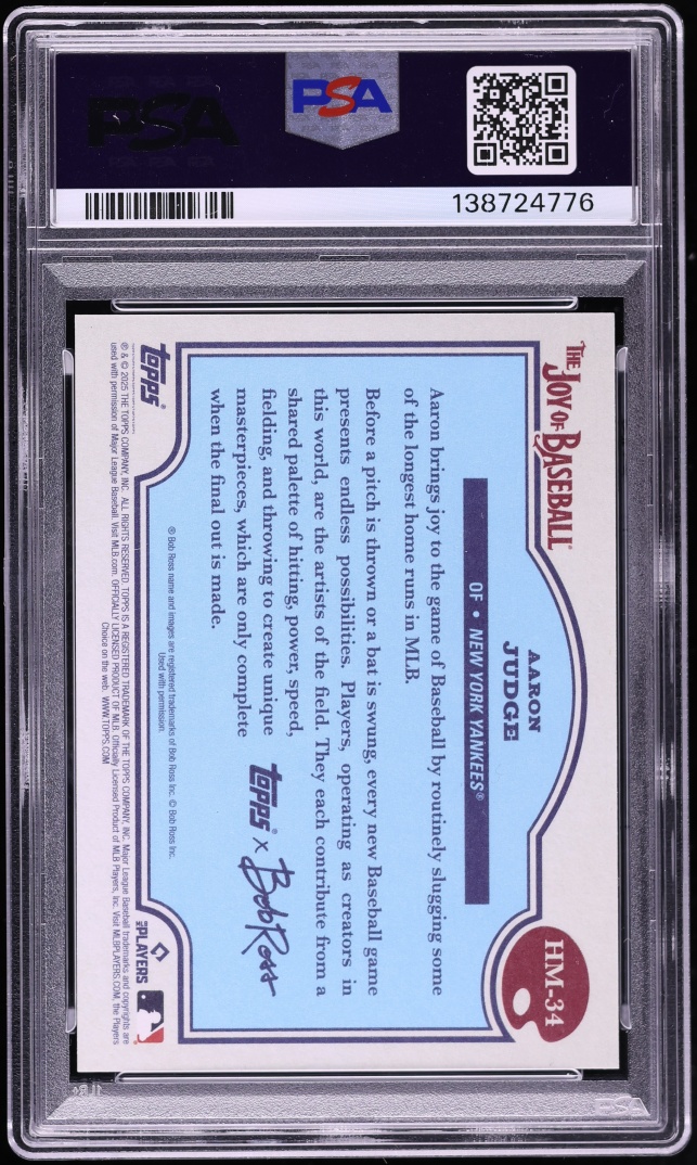 2025 Topps X Bob Ross The Joy Of Baseball Happy Mistakes Aaron Judge #HM-34 PSA 10 GEM MINT