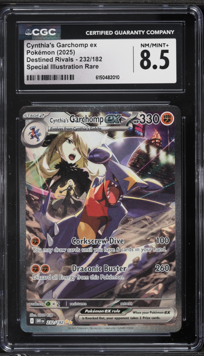 2025 Pokemon Scarlet & Violet Destined Rivals SIR Cynthia's Garchomp ex #232 CGC 8.5 NM-MT+