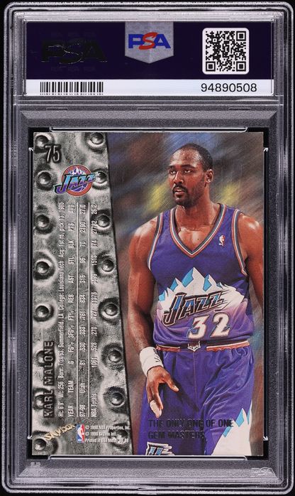 1998 Metal Universe Gem Masters Karl Malone 1/1 #75 PSA 5 EX