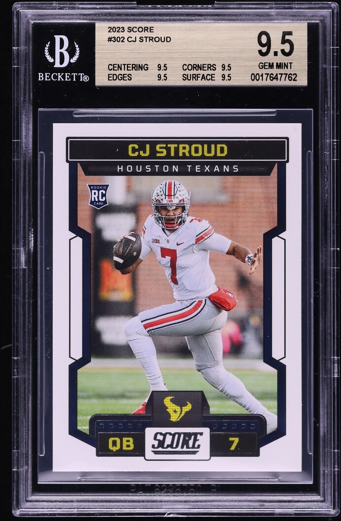 2023 Score Football C.J. Stroud ROOKIE #302 BGS 9.5 MINT+