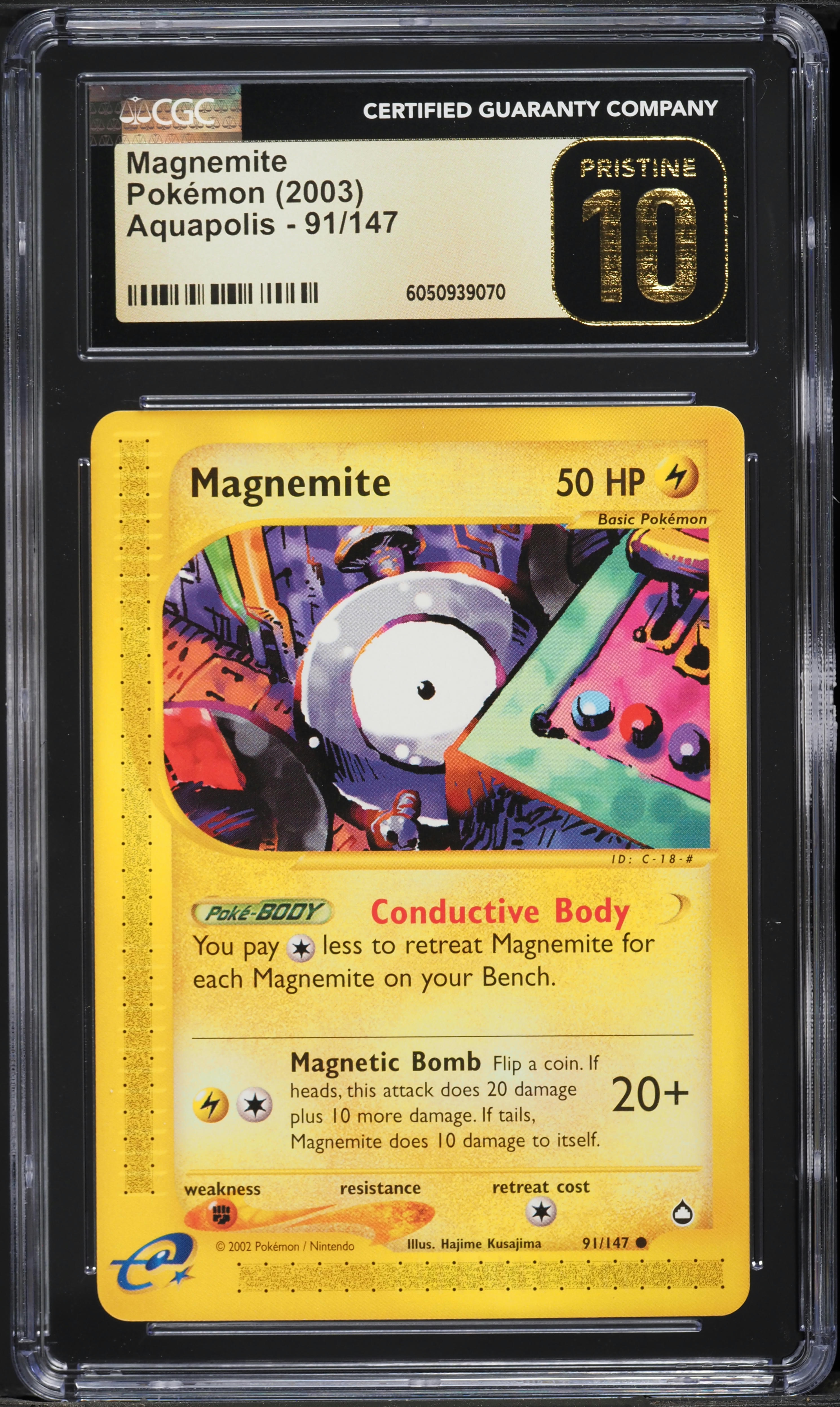 2003 Pokemon Aquapolis Magnemite #91 CGC 10 PRISTINE