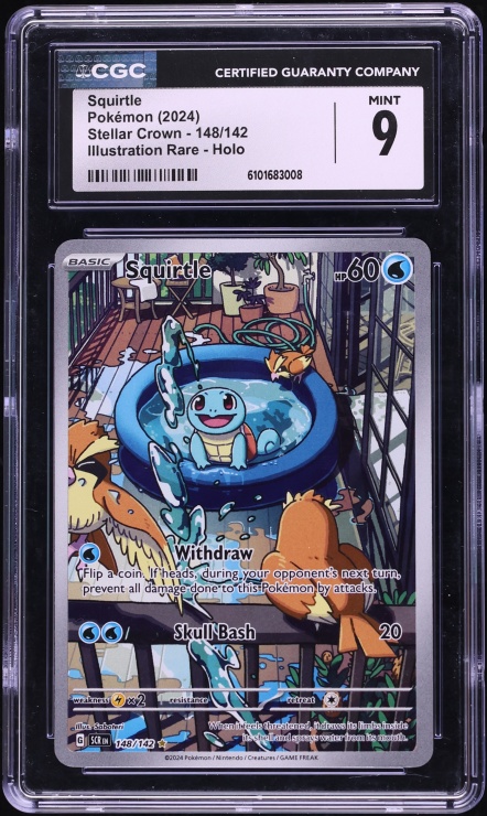 2024 Pokemon Scarlet & Violet Stellar Crown IR Squirtle #148 CGC 9 MINT