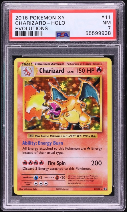 2016 Pokemon XY Evolutions Holo Charizard #11 PSA 7 NRMT