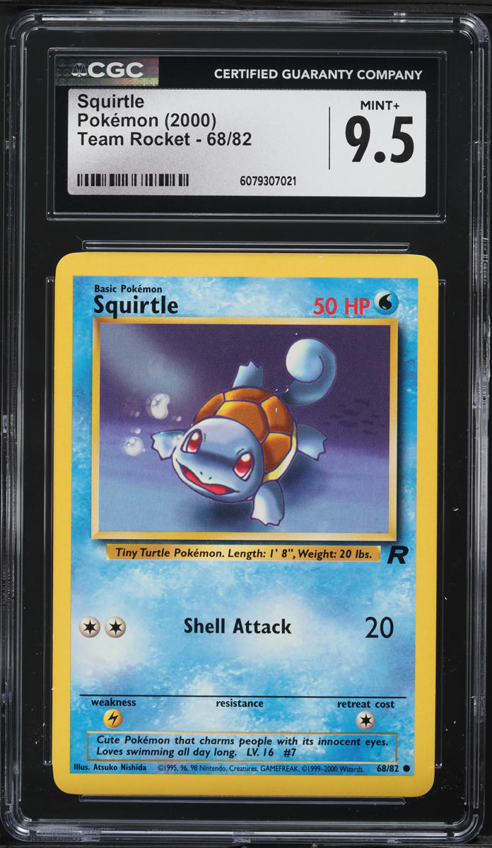 2000 Pokemon Team Rocket Squirtle #68 CGC 9.5 MINT+