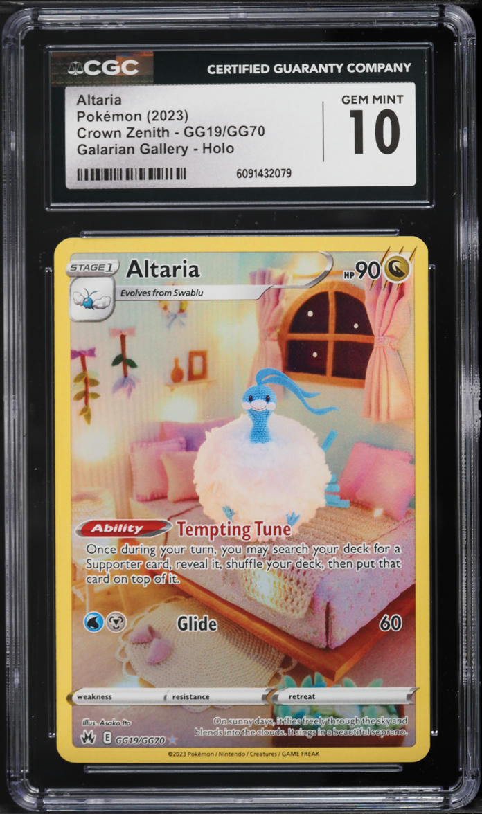 2023 Pokemon Sword & Shield Crown Zenith Full Art Altaria #GG19 CGC 10 GEM MINT