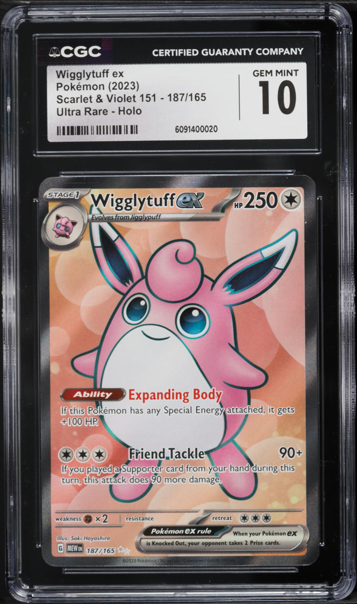 2023 Pokemon Scarlet & Violet 151 Full Art Wigglytuff ex #187 CGC 10 GEM MINT