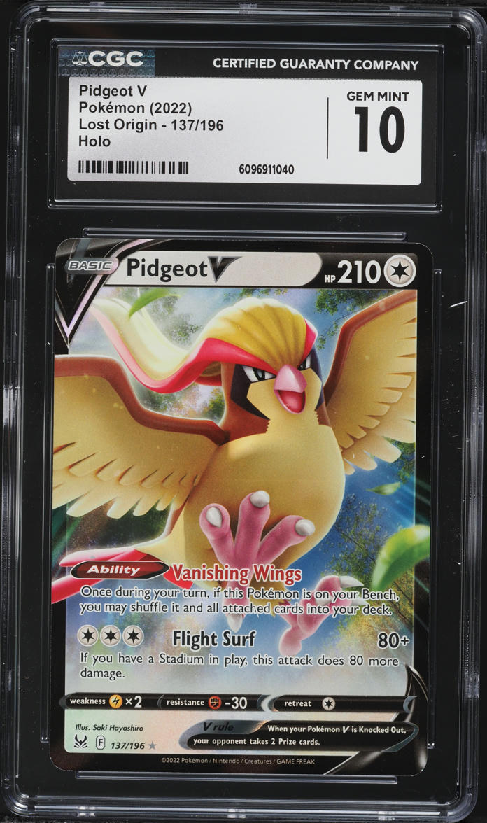 2022 Pokemon Sword & Shield Lost Origin Pidgeot V #137 CGC 10 GEM MINT