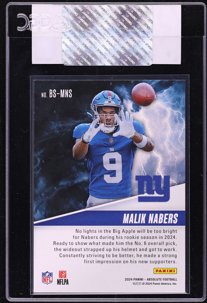 2024 Absolute By Storm Malik Nabers ROOKIE #BS-MNS CGC AUTH