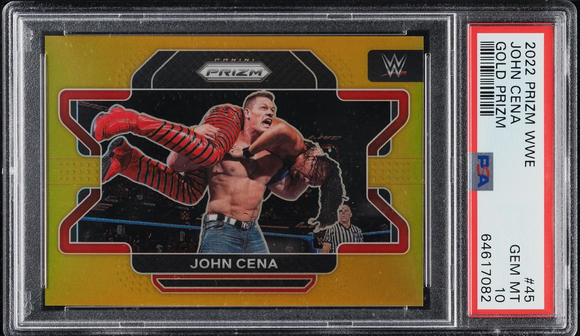 2022 Panini Prizm WWE Gold John Cena /10 #45 PSA 10 GEM MINT