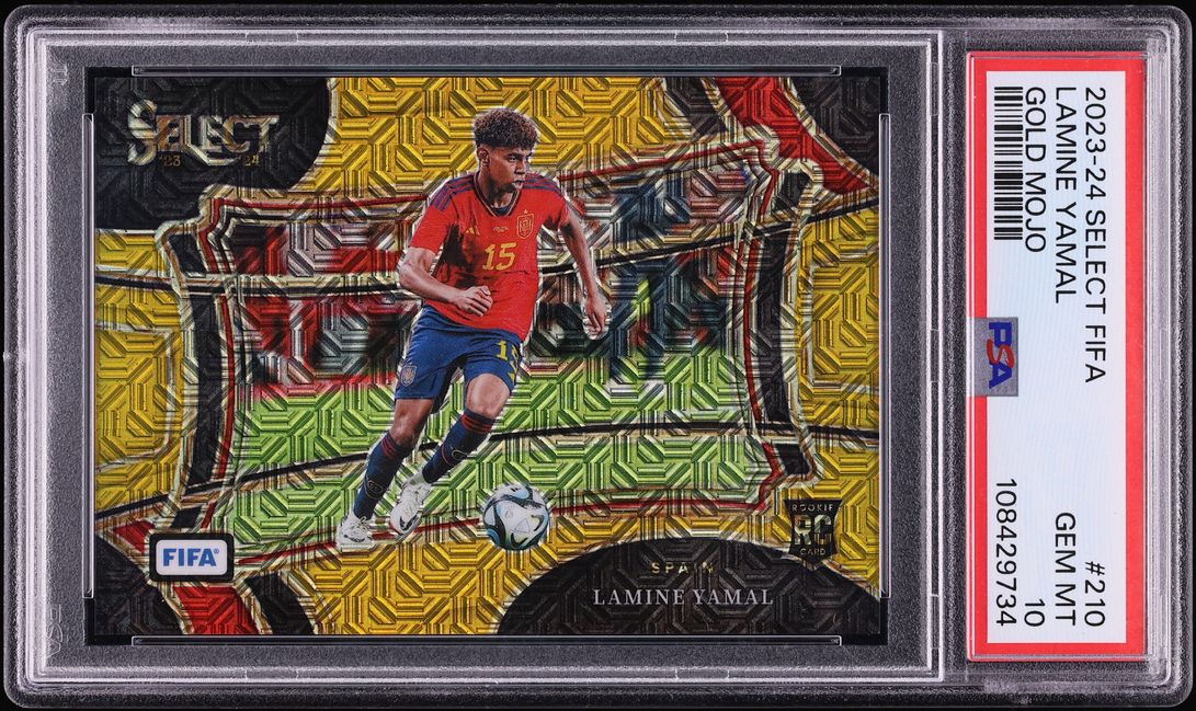 2023 Select Field Level FIFA Gold Mojo Lamine Yamal ROOKIE 10/10 #210 PSA 10 GEM MINT