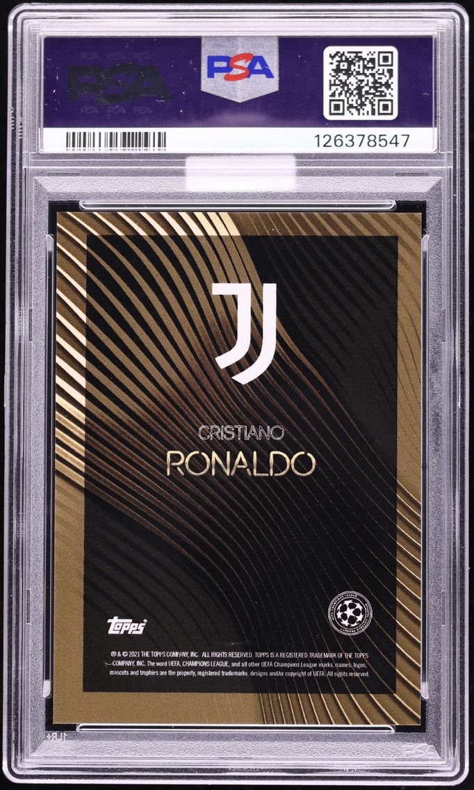 2020 Topps UEFA Champions League Knockout Gold Cristiano Ronaldo AUTO DNA 9 1/1 PSA 10 GEM MINT