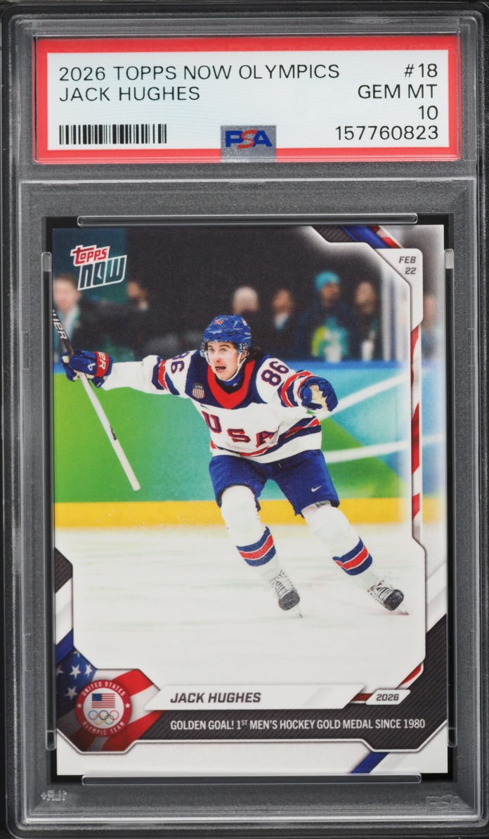 2026 Topps Now Olympics Jack Hughes #18 PSA 10 GEM MINT