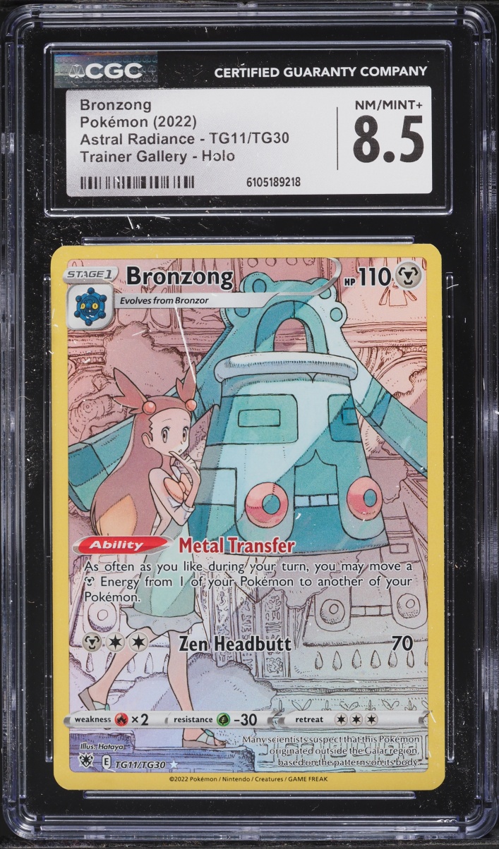 2022 Pokemon Sword & Shield Astral Radiance Full Art Bronzong #TG11 CGC 8.5 NM-MT+