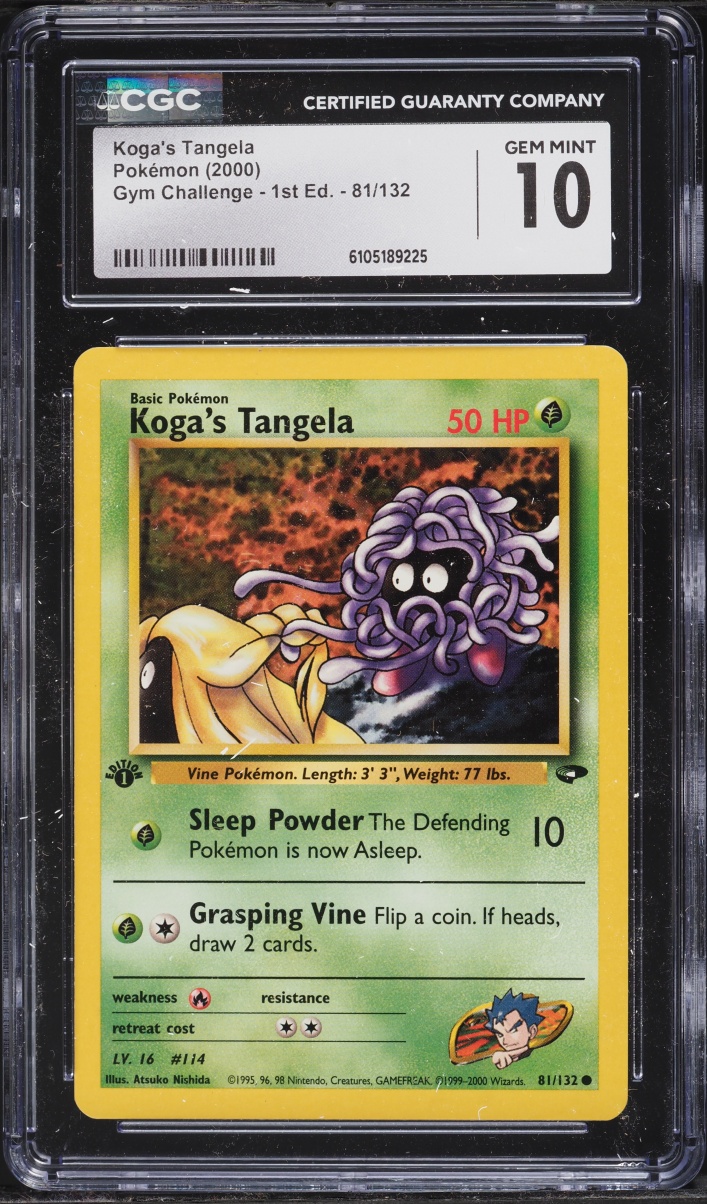 2000 Pokemon Gym Challenge 1st Edition Koga's Tangela #81 CGC 10 GEM MINT