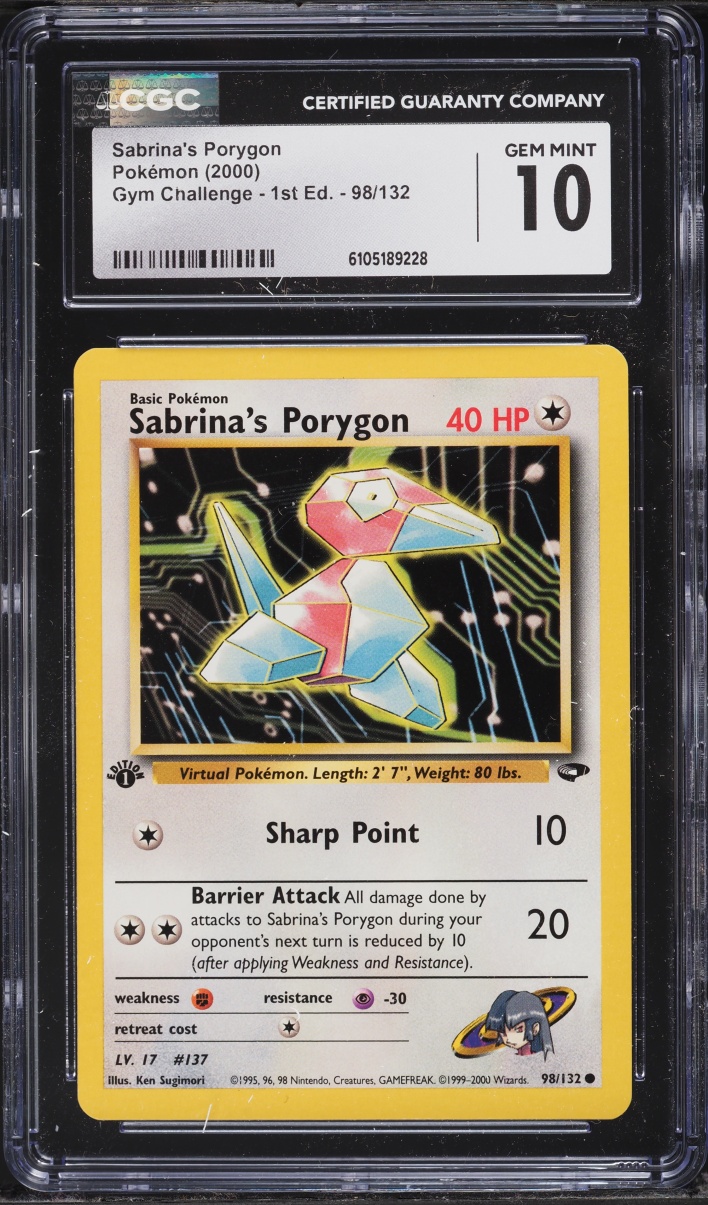 2000 Pokemon Gym Challenge 1st Edition Sabrina's Porygon #98 CGC 10 GEM MINT